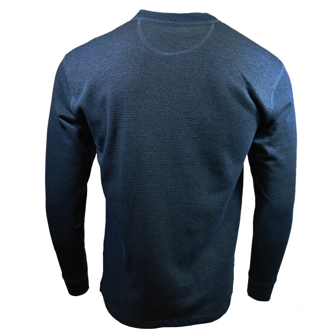 Men's Henley Thermal Tee Long Sleeve 3 Button - Bundle of 3 .Gray-Navy-beige