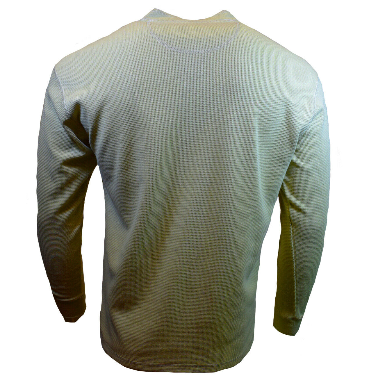 Men's Henley Thermal Tee Long Sleeve 3 Button - Bundle of 3 .Gray-Navy-beige