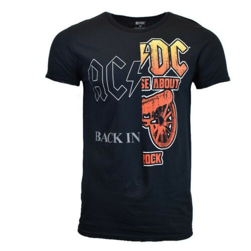 AC/DC Men's T-Shirt Back In Rock Metal Hard Rock Music Vintage BLACK