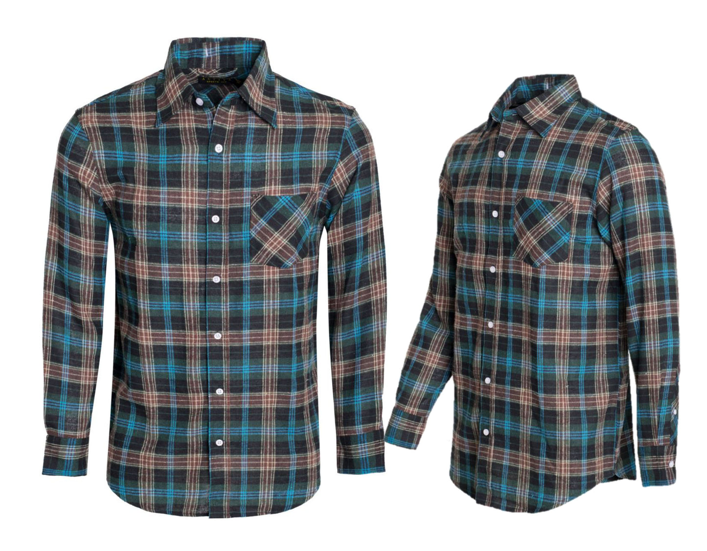 Men's Flannel Shirt Button Down Long Sleeve Model 368 453 480 by ACTIVA