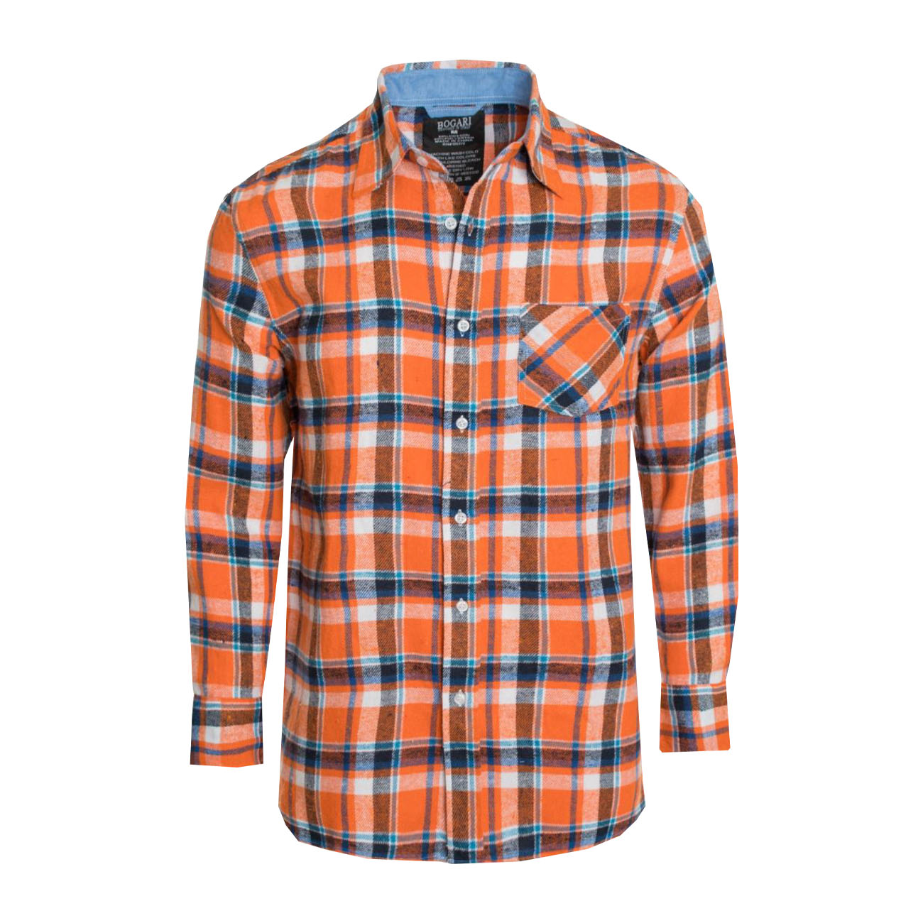 Men's Flannel Shirt Button Down Long Sleeve ZA001 002 003 by BOGARI .