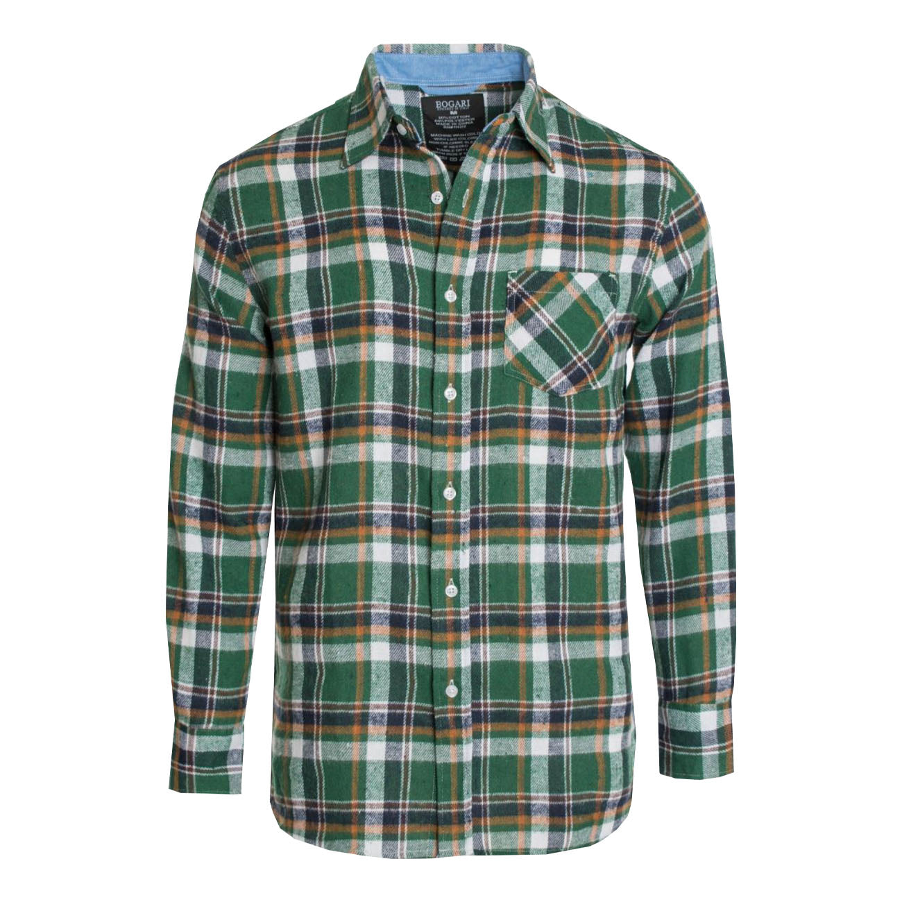 Men's Flannel Shirt Button Down Long Sleeve ZA001 002 003 by BOGARI .