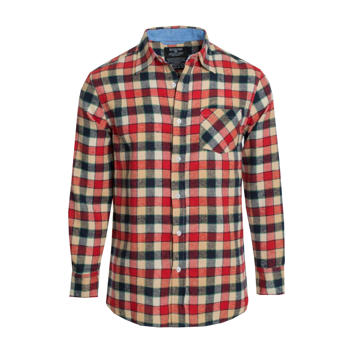 Men's Flannel Shirt Button Down Long Sleeve ZA004 006 007 by BOGARI .