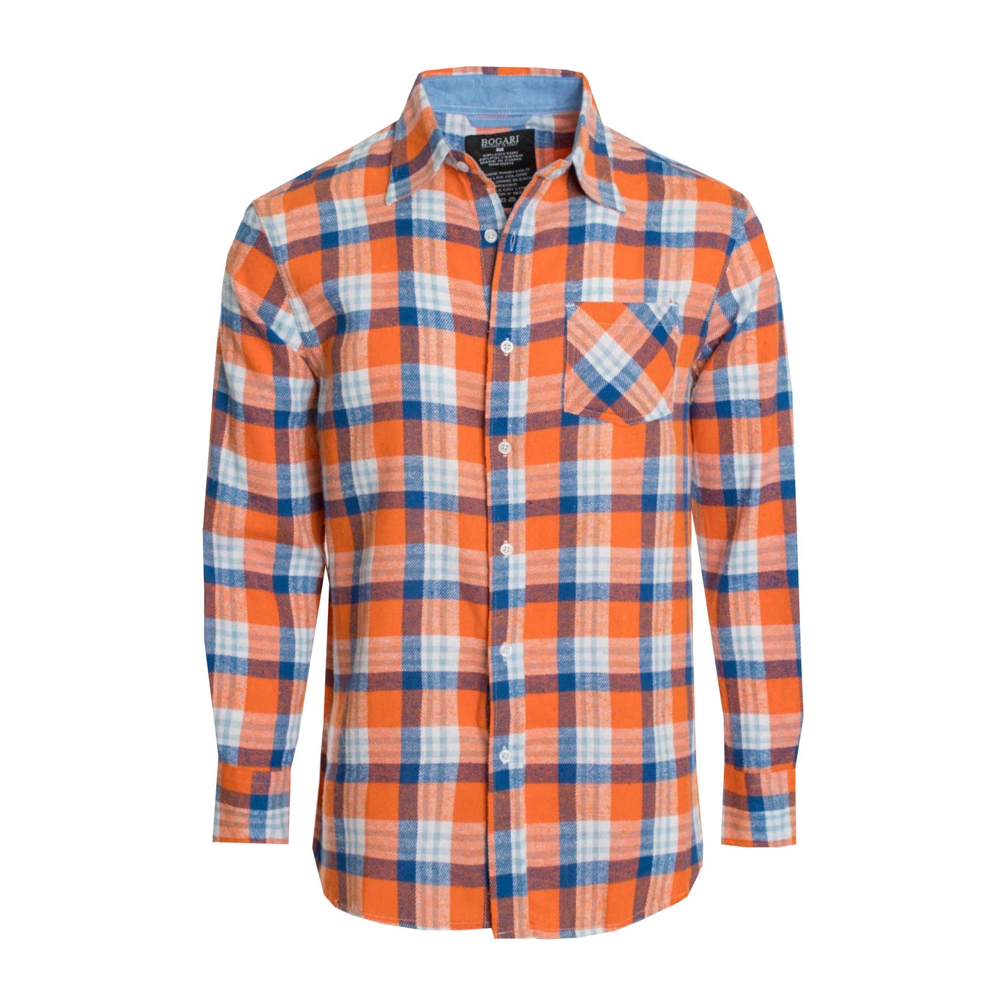 Men's Flannel Shirt Button Down Long Sleeve ZA004 006 007 by BOGARI .