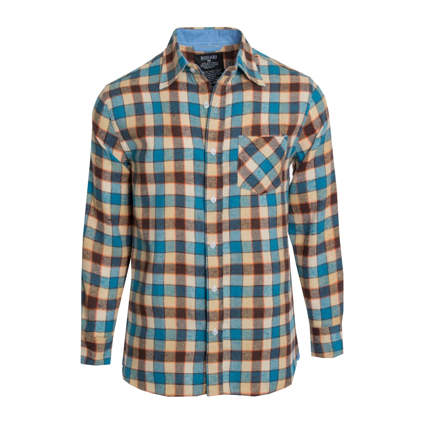 Men's Flannel Shirt Button Down Long Sleeve ZA004 006 007 by BOGARI .