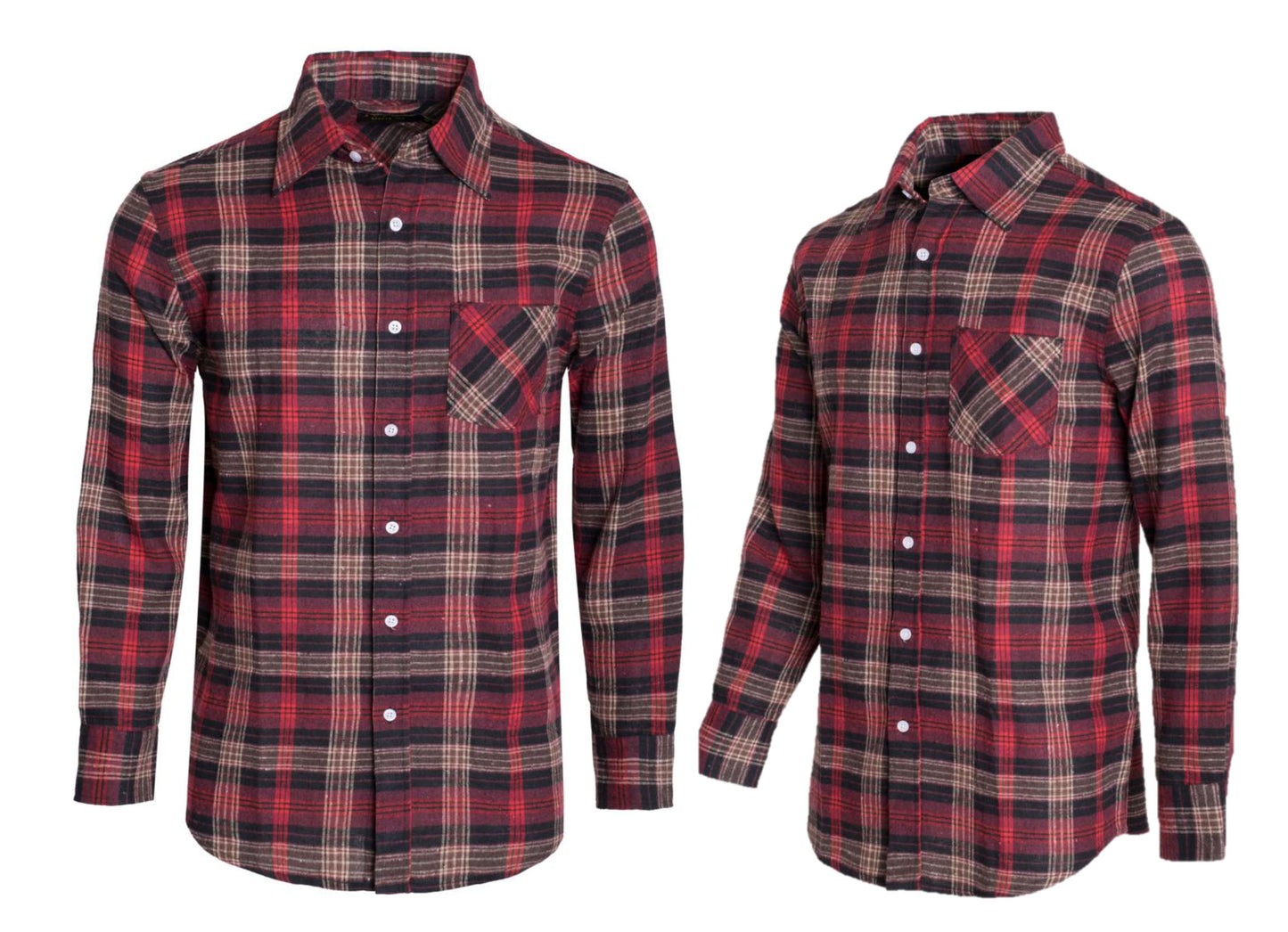 Men's Flannel Shirt Button Down Long Sleeve RED 326 331 391 432 by ACTIVA