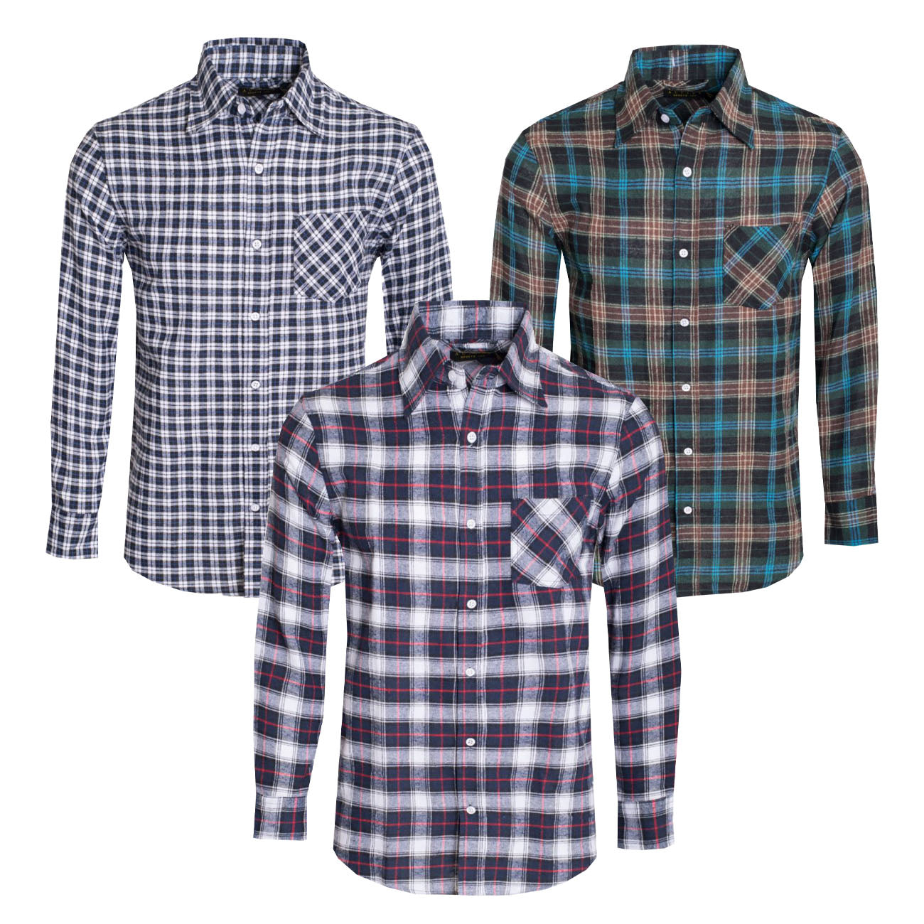 Men's Flannel Shirt Button Down Long Sleeve Model 368 453 480 by ACTIVA