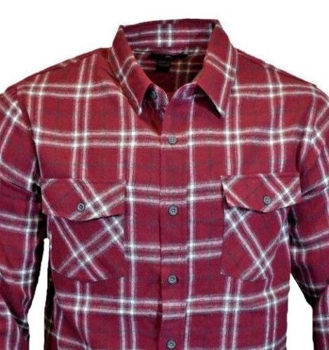 Shouthouse Men's Long Sleeve Flannel Shirt, Burgundy