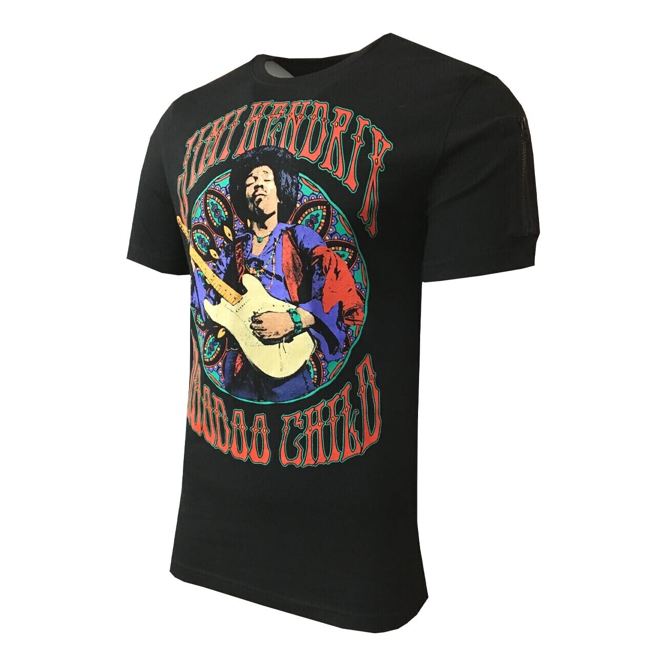 JIMI HENDRIX VOODOO CHILD Rock 60's Music Zipper ON SHOULDER Guitar .