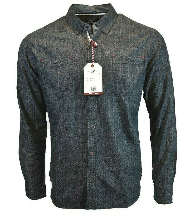 MB Men's Long Sleeve Slim Fit Button Up Casual Shirt
