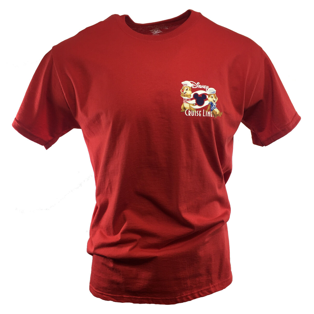 Men's T-shirt Mickey and Friends - Disney Cruise Line - Dale & Chip - Red NEW