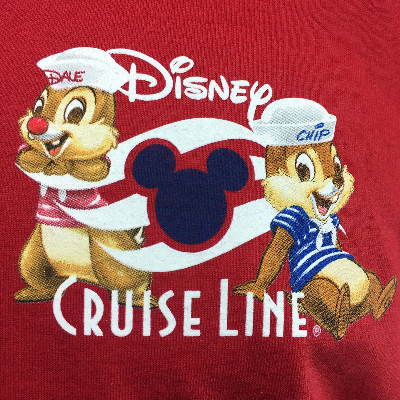 Men's T-shirt Mickey and Friends - Disney Cruise Line - Dale & Chip - Red NEW