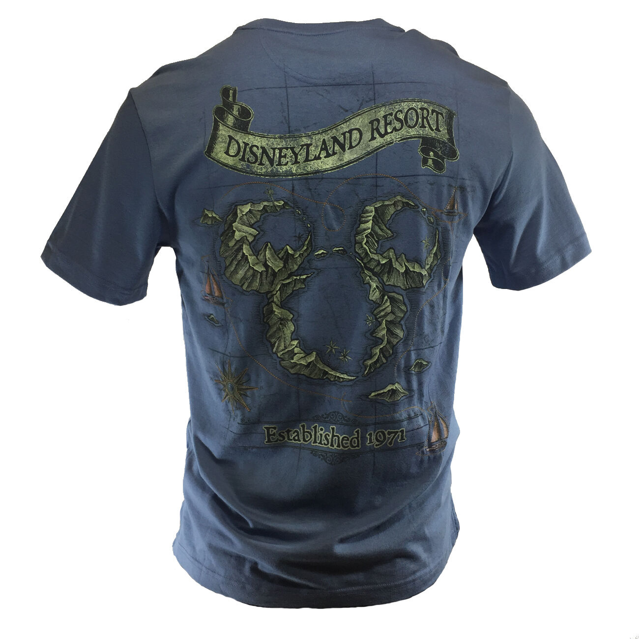 Men's T-Shirt DISNEY Land Resort Est. 1971 California - Cotton Tee- Blue NEW