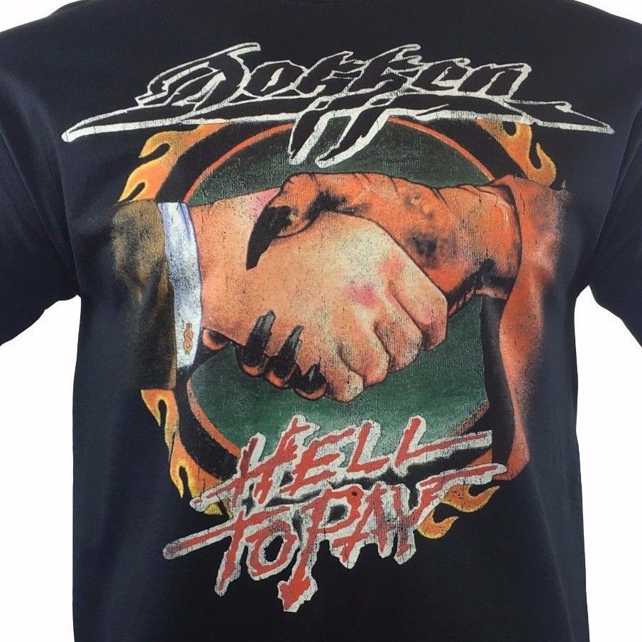 Dokken Hell To Pave Metal Band Men's Graphic T-Shirt