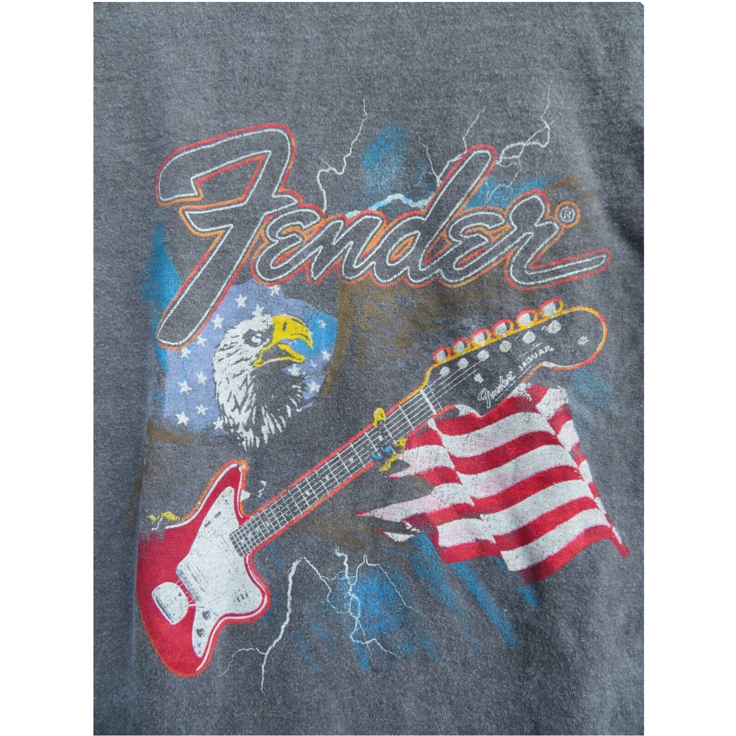 Burnout Fender All-American Jaguar Guitar Music T-Shirt - Mens/Unisex