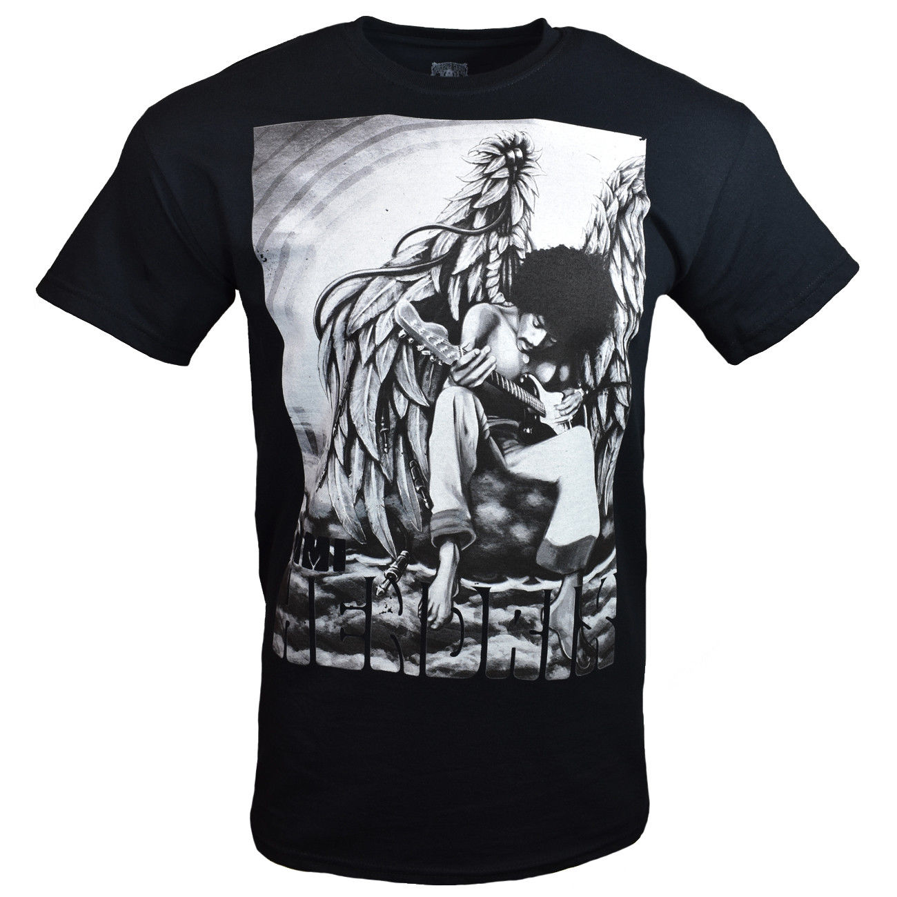 Jimi Hendrix Playing Guitar Art Men's Graphic T-Shirt