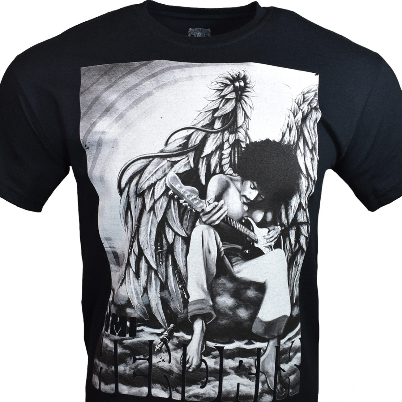 Jimi Hendrix Playing Guitar Art Men's Graphic T-Shirt