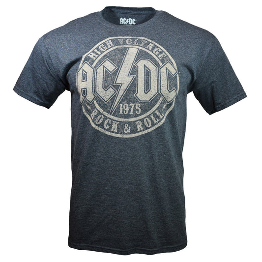 AC/DC High Voltage Rock & Roll 1975 Men's Graphic T-Shirt, Heather Gray
