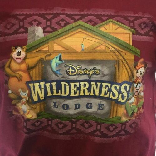 Disney's Wilderness Lodge Theme Park T-Shirt - Burgundy Mens/Unisex