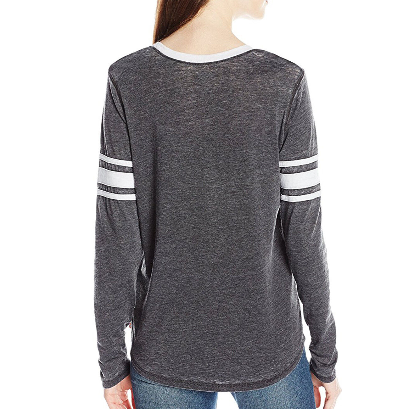Dickies Girl Varsity Long Sleeve Heather Gray or White Shirt - Womens/Junior Girl