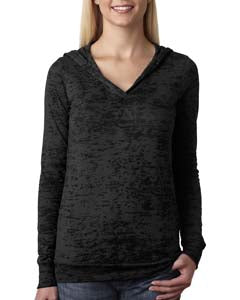 Next Level Women's Burnout Long Sleeve Hoodie Shirt