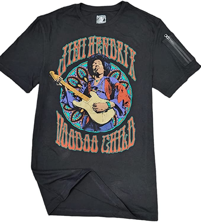 JIMI HENDRIX VOODOO CHILD Rock 60's Music Zipper ON SHOULDER Guitar .