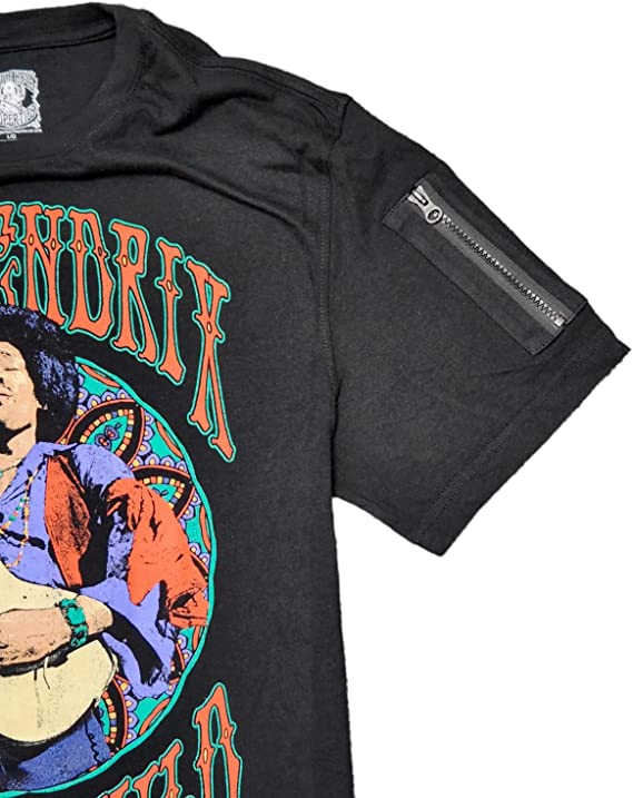 JIMI HENDRIX VOODOO CHILD Rock 60's Music Zipper ON SHOULDER Guitar .