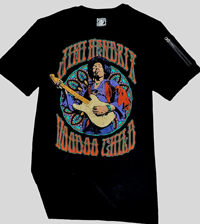 JIMI HENDRIX VOODOO CHILD Rock 60's Music Zipper ON SHOULDER Guitar .