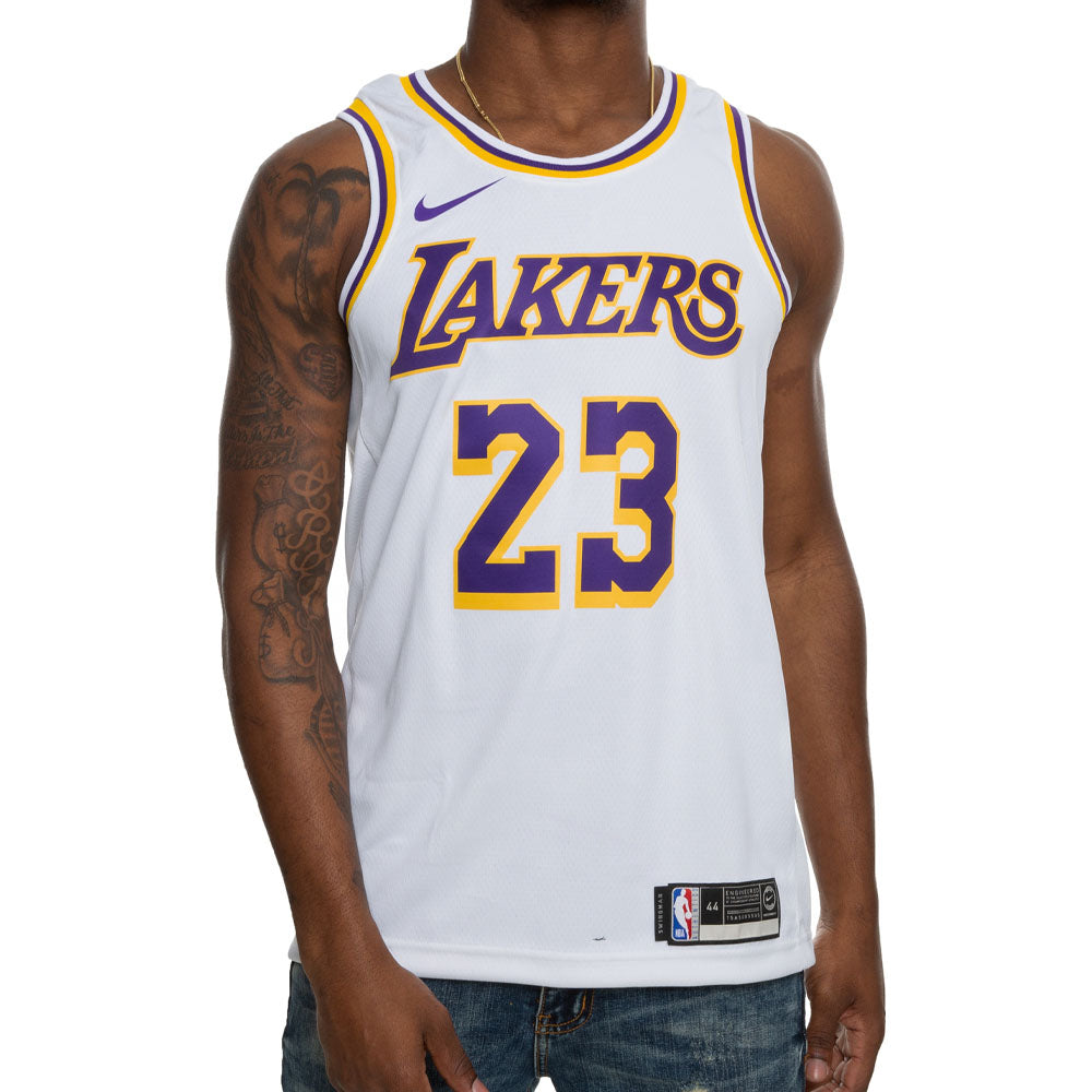 Los Angeles Lakers #23 LeBron James White Classic Edition Swingman Stitched  NBA Jersey