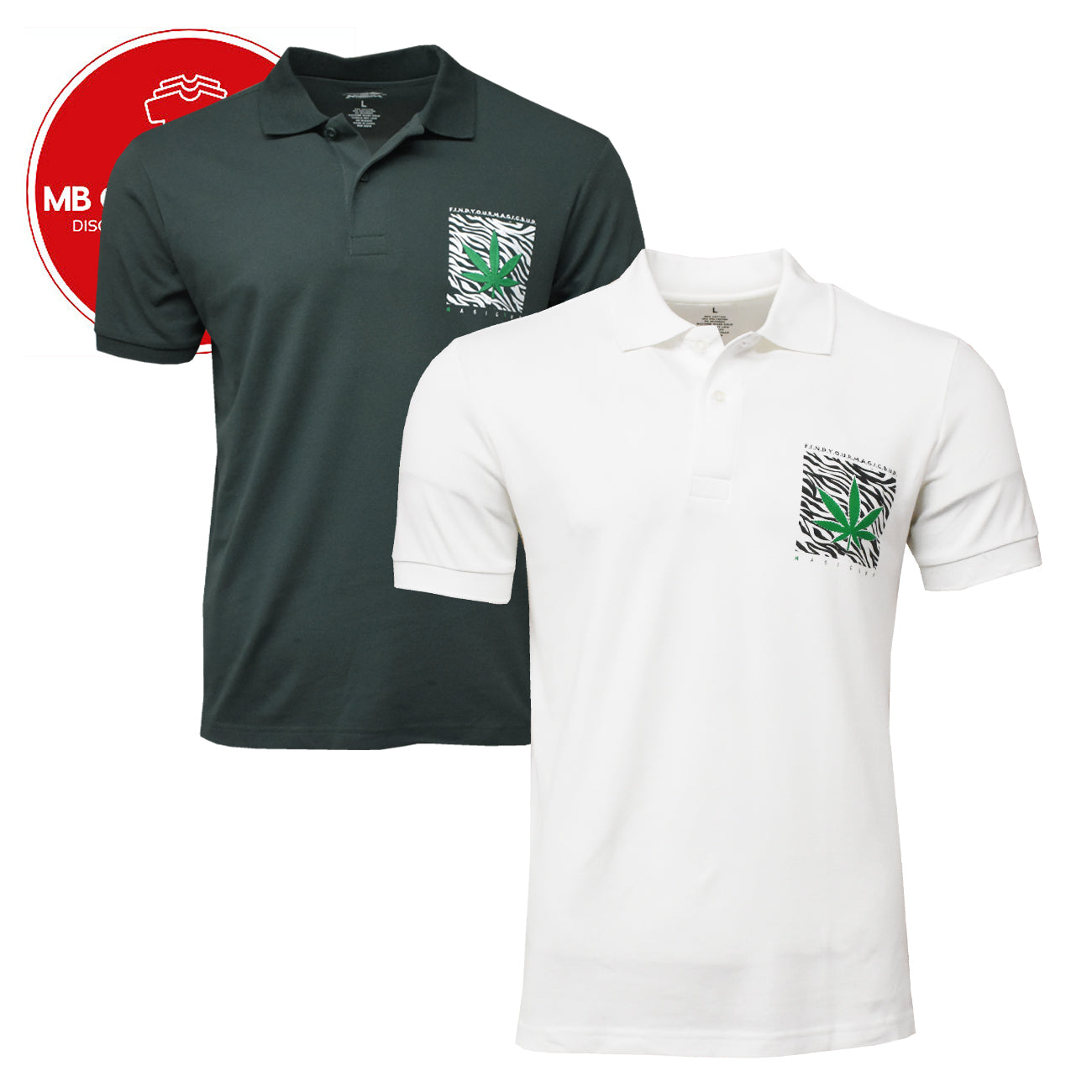 Men's Polo Shirt -420 Weed -Find Your Magic Bud - 5% Spandex - MB T shirts - NEW