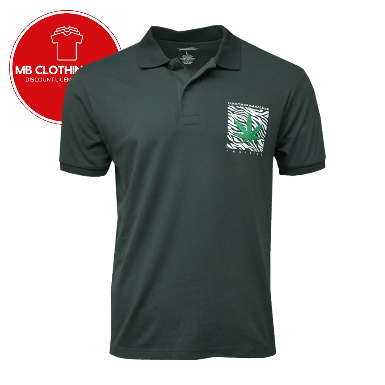 Men's Polo Shirt -420 Weed -Find Your Magic Bud - 5% Spandex - MB T shirts - NEW