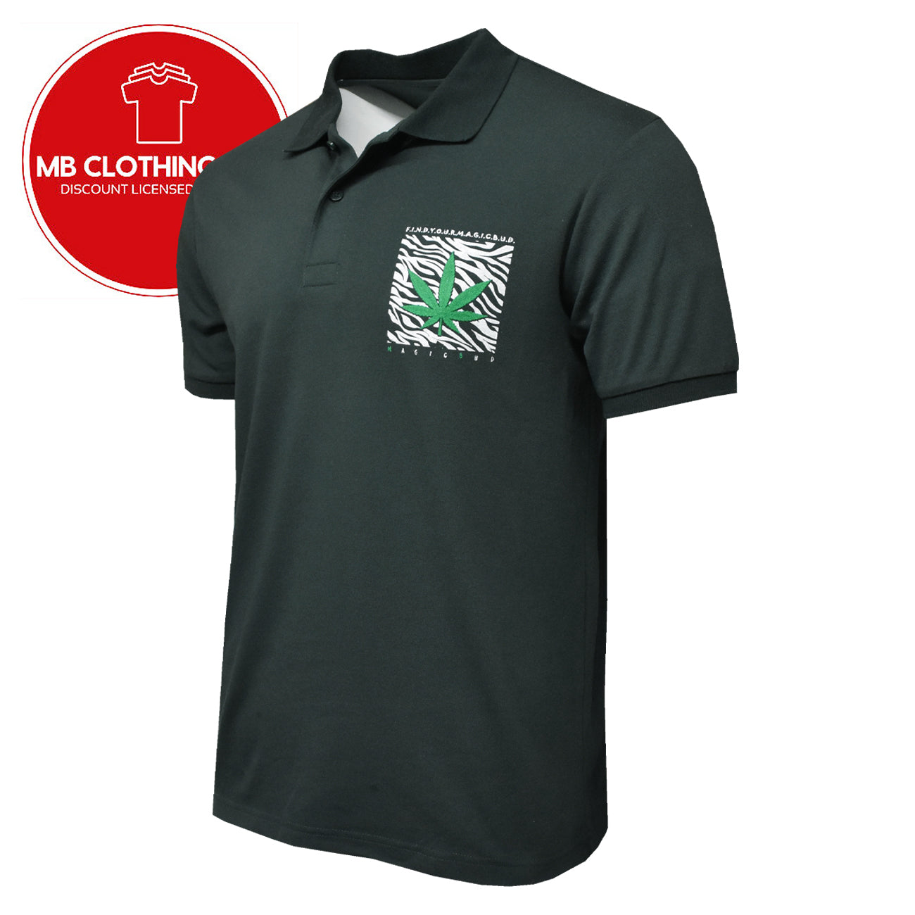 Men's Polo Shirt -420 Weed -Find Your Magic Bud - 5% Spandex - MB T shirts - NEW