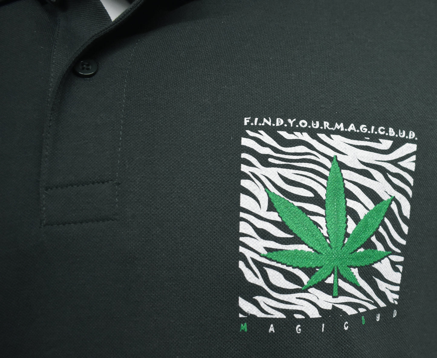 Men's Polo Shirt -420 Weed -Find Your Magic Bud - 5% Spandex - MB T shirts - NEW