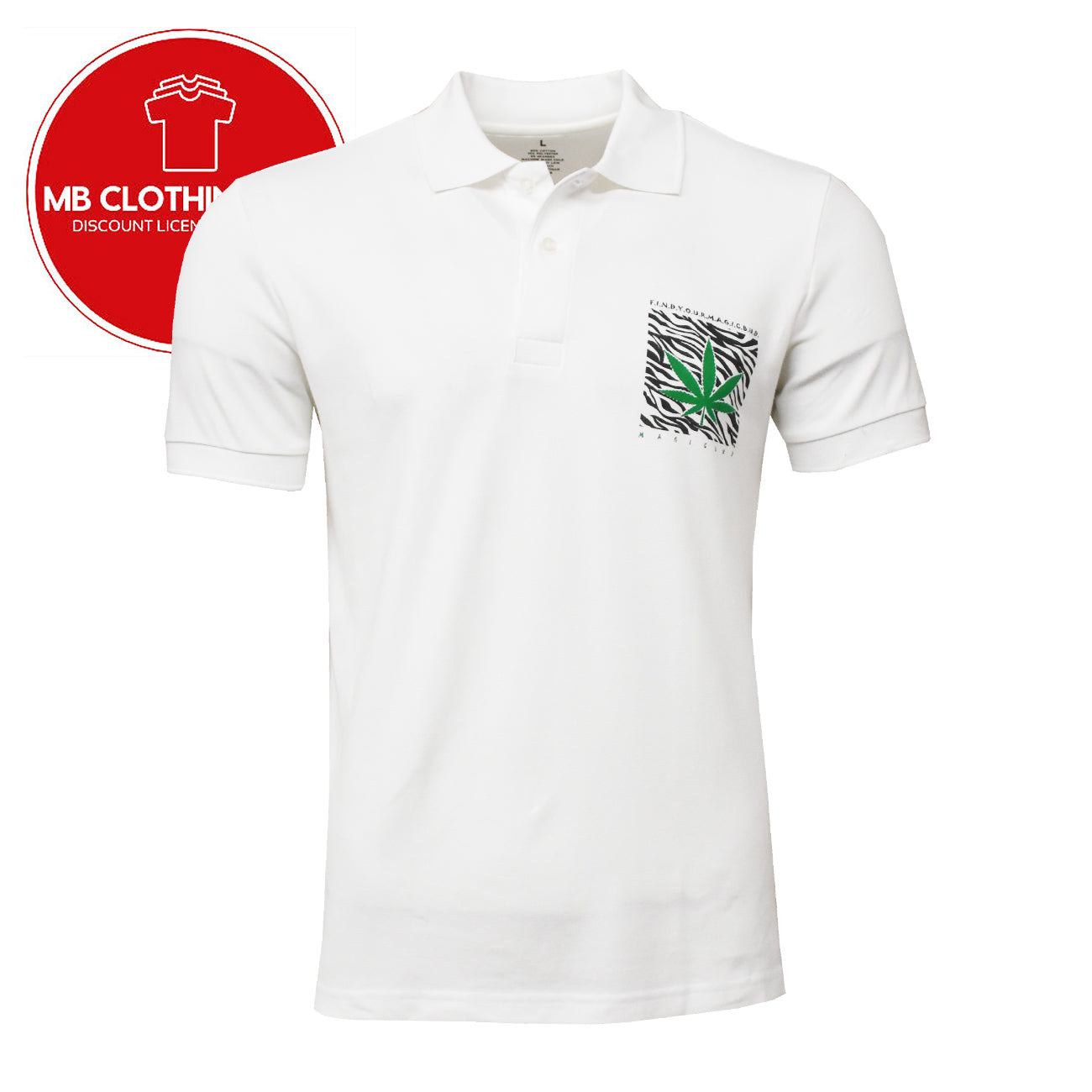 Men's Polo Shirt -420 Weed -Find Your Magic Bud - 5% Spandex - MB T shirts - NEW