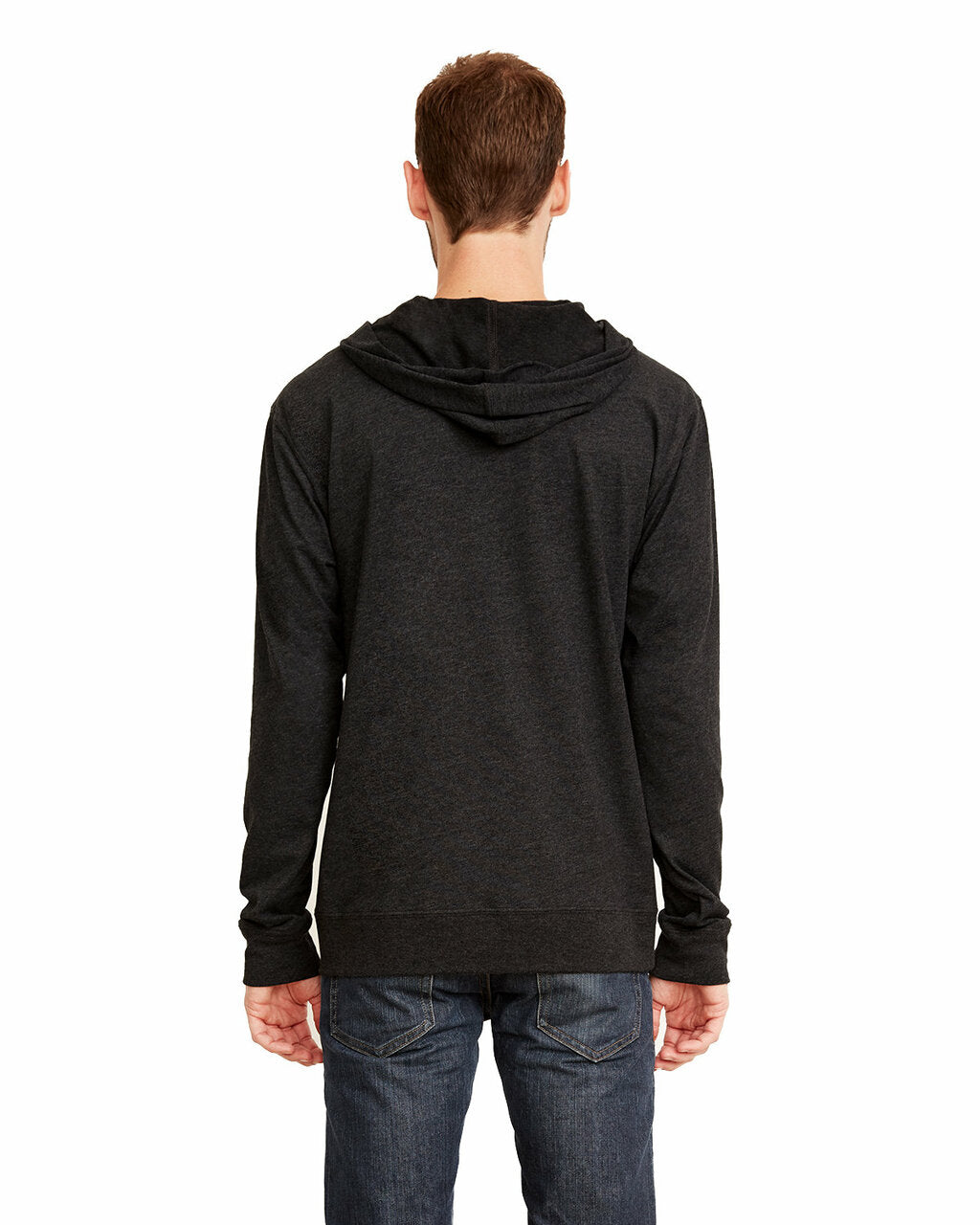 Men's Sweatshirt Hoodie Lightweight Full Zip Hooded Jacket - Charcoal Grey & White NEW