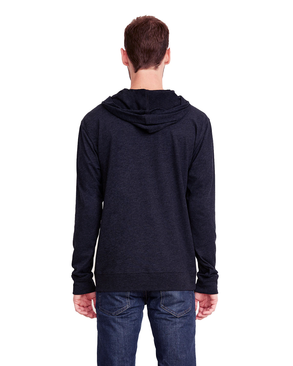 Men's Sweatshirt Hoodie Lightweight Full Zip Hooded Jacket - Navy Blue & Red NEW