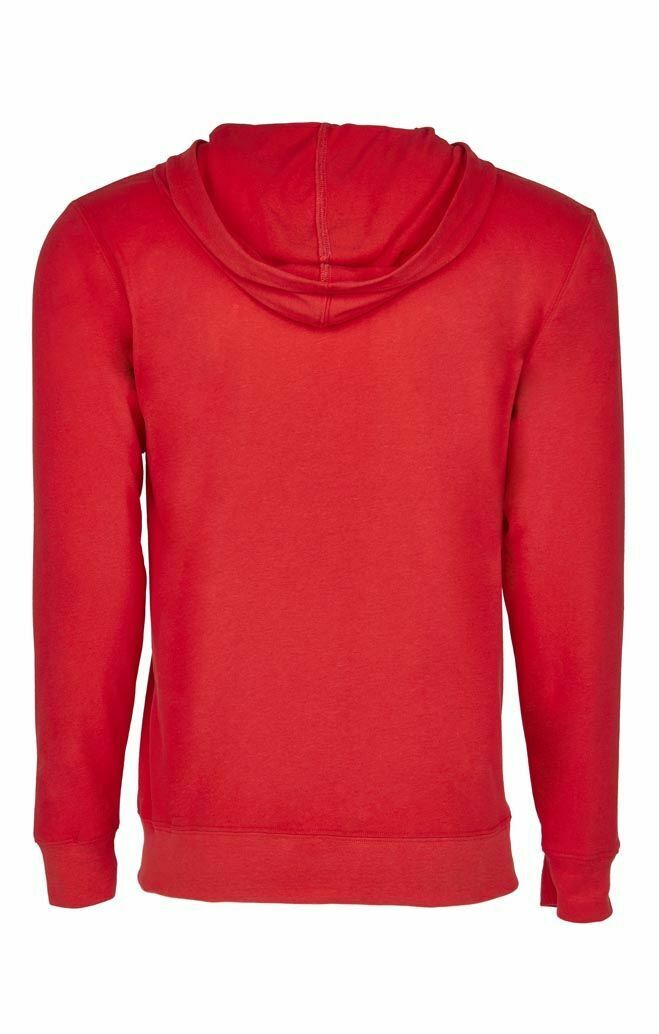 Men's Sweatshirt Hoodie Lightweight Full Zip Hooded Jacket - Navy Blue & Red NEW