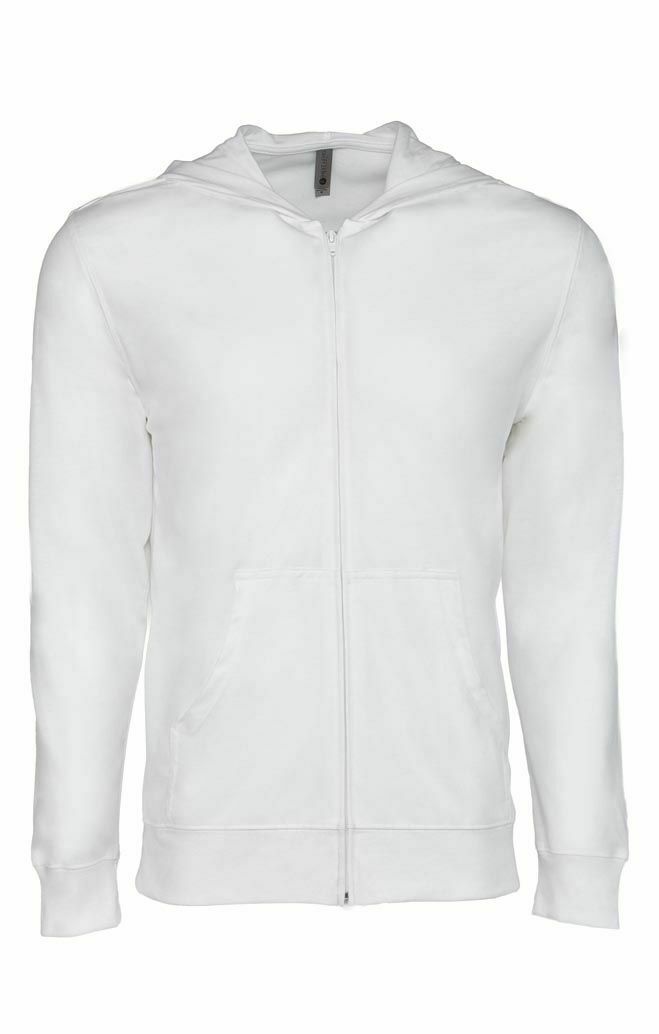Men's Sweatshirt Hoodie Lightweight Full Zip Hooded Jacket - Charcoal Grey & White NEW