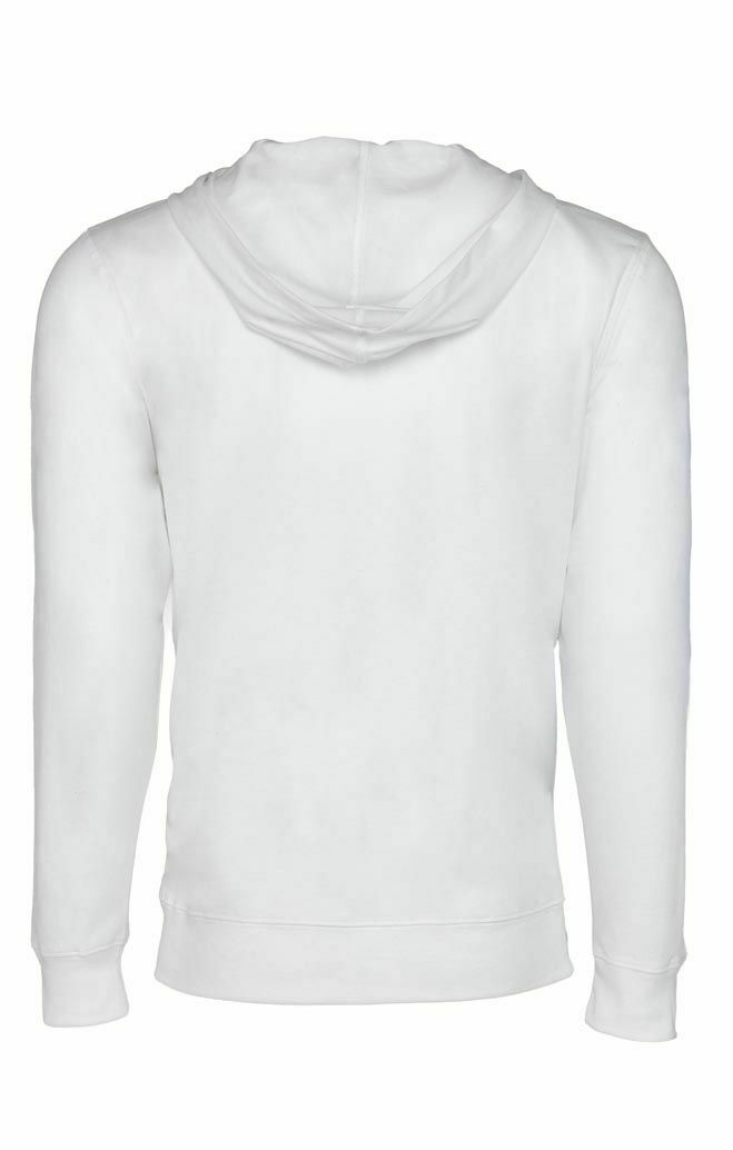 Men's Sweatshirt Hoodie Lightweight Full Zip Hooded Jacket - Charcoal Grey & White NEW