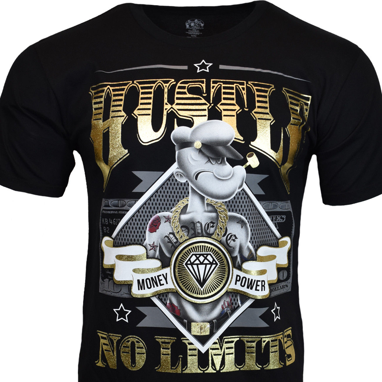 Popeye Hustle No Limits Mens Graphic Tee
