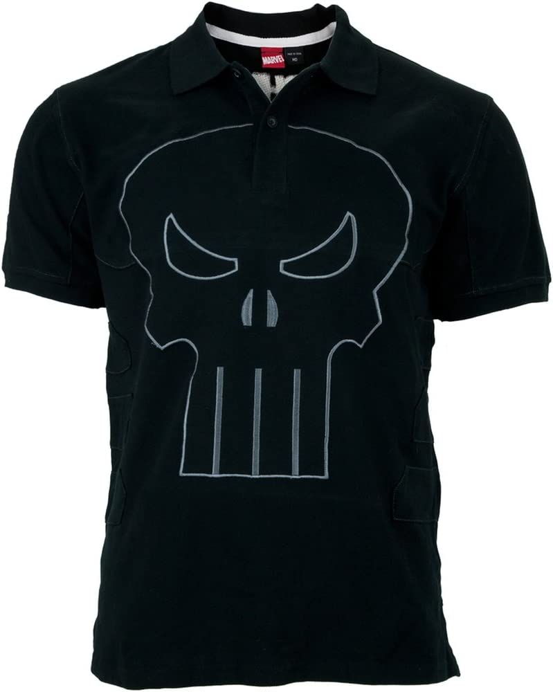 Marvel Comics The Punisher Black Polo Shirt - Men/Unisex