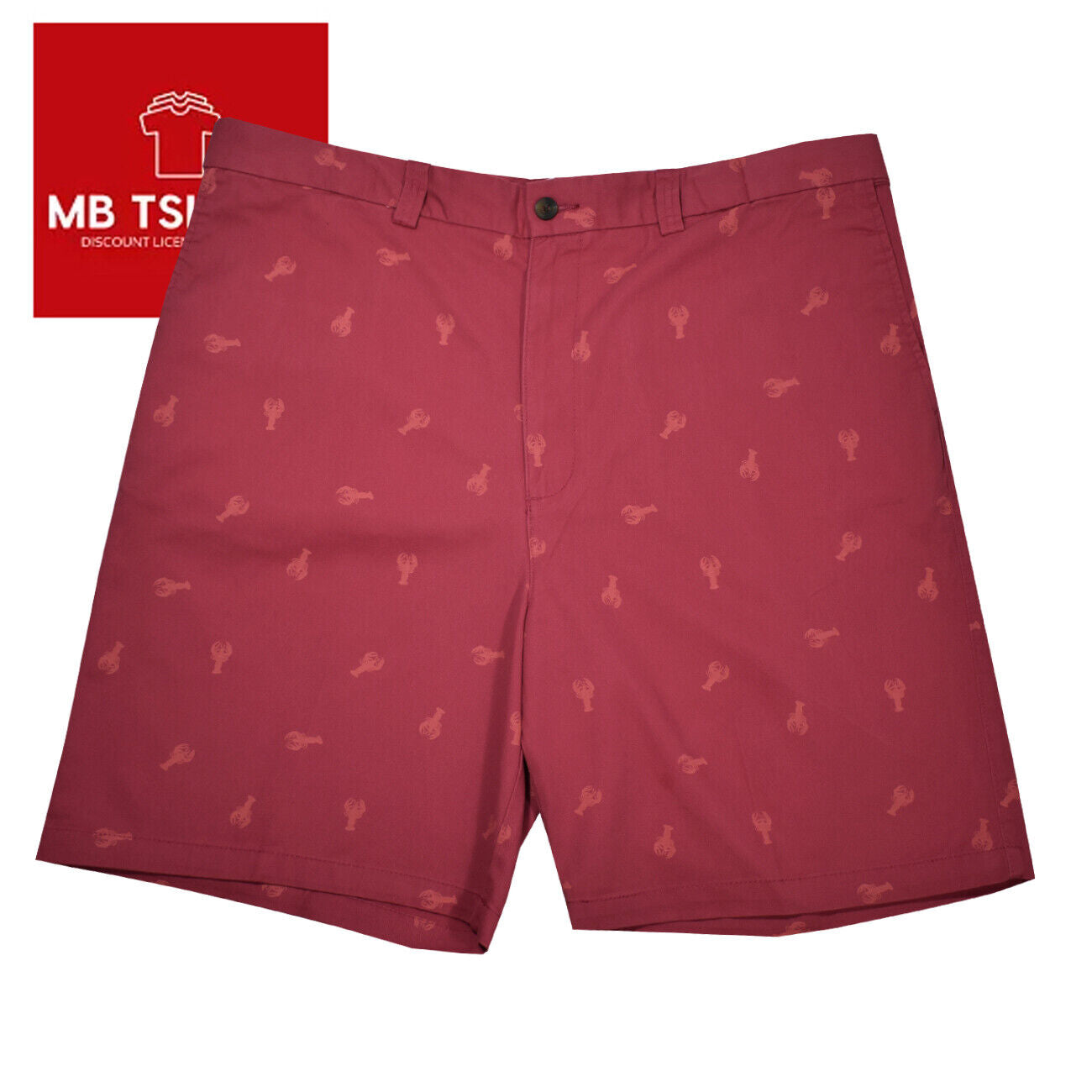 Casual Outdoor Shorts - Men's Big and Tall Fit - Red Lobster Print