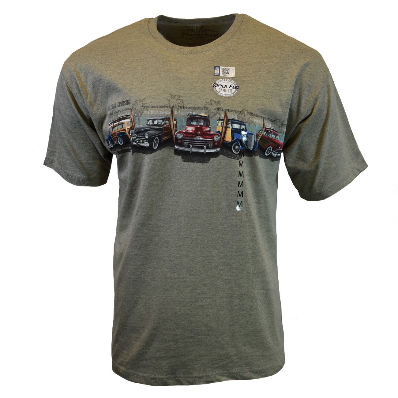 Ford Woody Station Wagons Coastal Cruising Surf Scene Men's Graphic T-Shirt