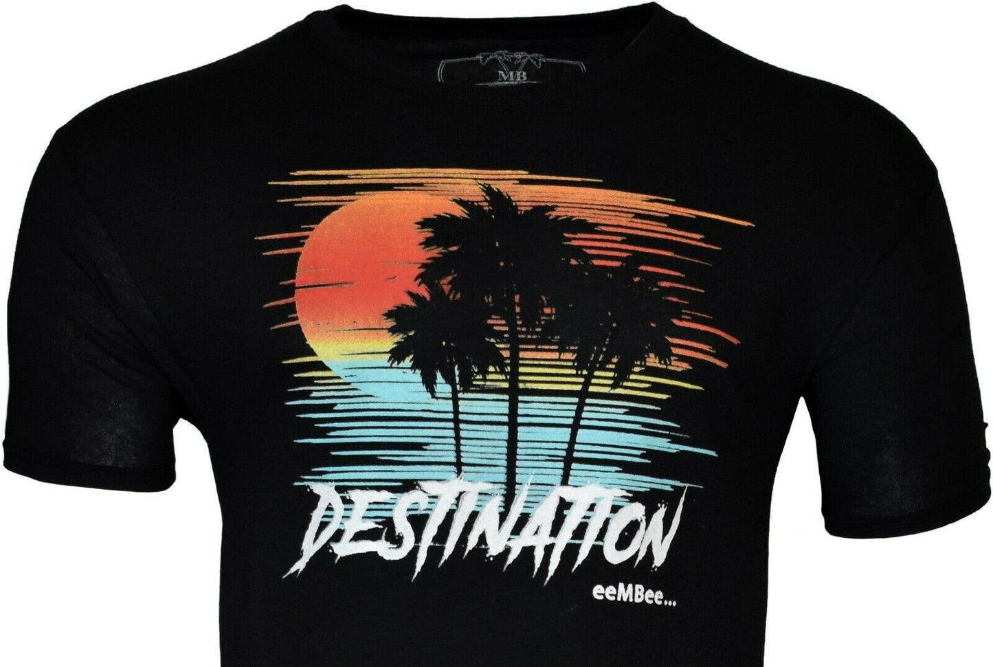 Men's T-Shirt Sunset Bahama Palm Trees Destination by eeMBee