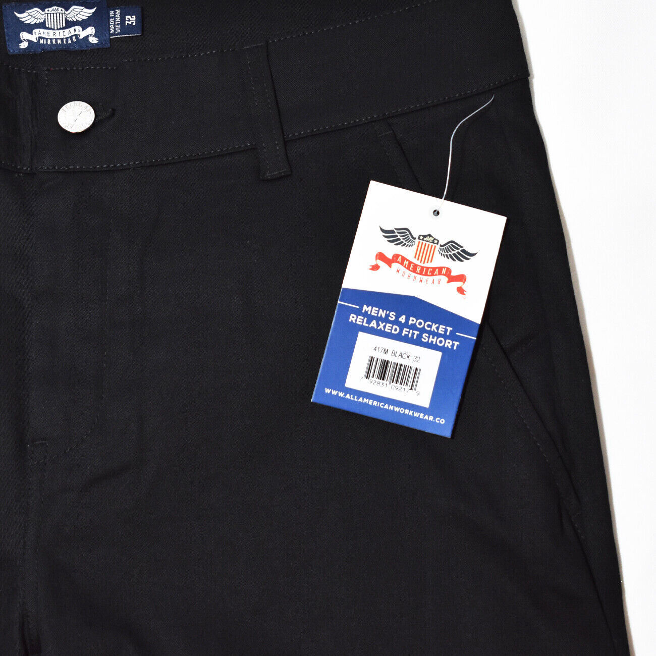 American Workwear Outdoor Shorts - Black Relaxed Fit - Men's Size