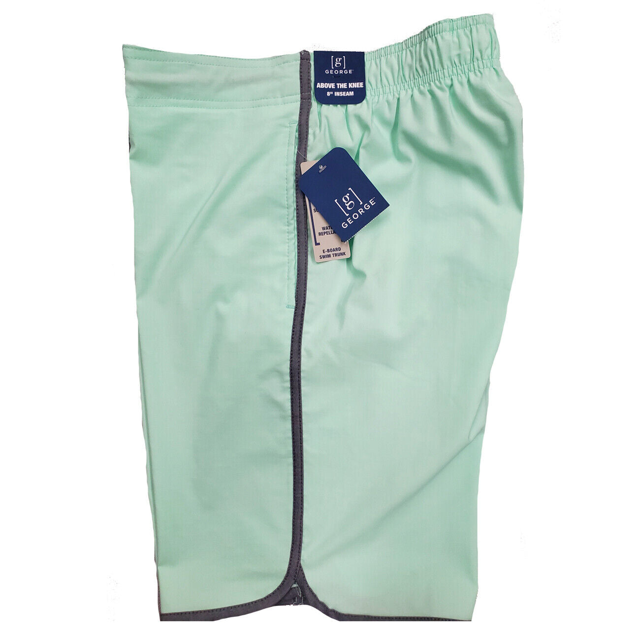 Men's Swim Trunks Board Shorts - Stretch Waistband - Mint Green Color