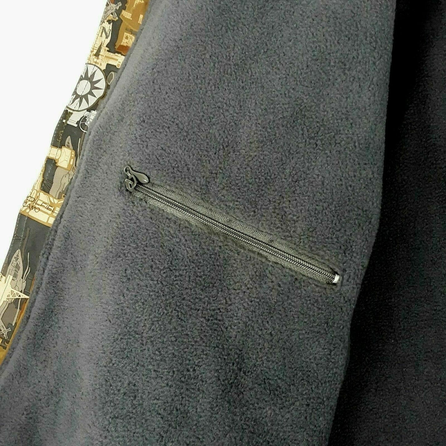 MENS JACKET COAT FLEECE Inside Pocket Full Zip Oil Field Camo Brown Tri-Mountain