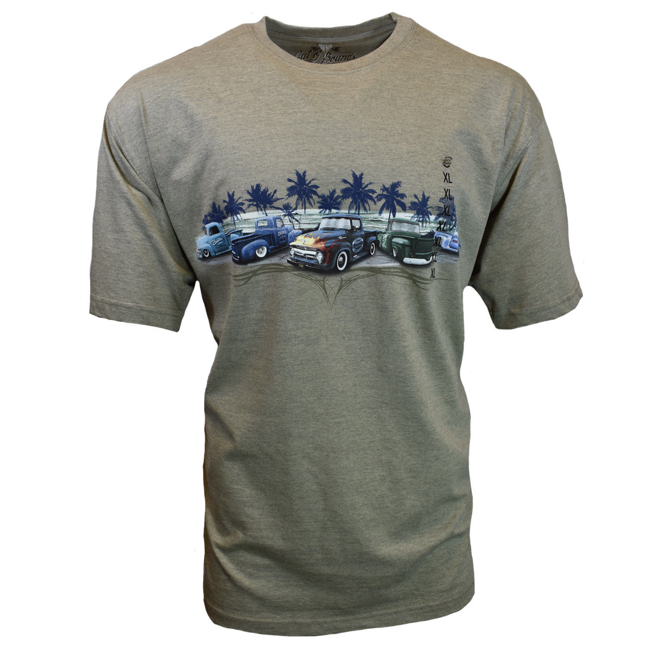Ford and Chevrolet Classic Bombed and Slammed Hot Rod Pickup Trucks Men's Graphic T-Shirt