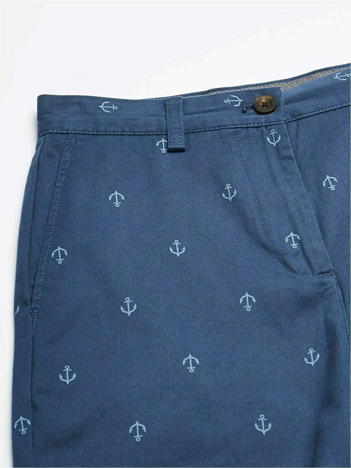 Casual Outdoor Shorts - Men's Big and Tall Fit - Blue Anchor Print