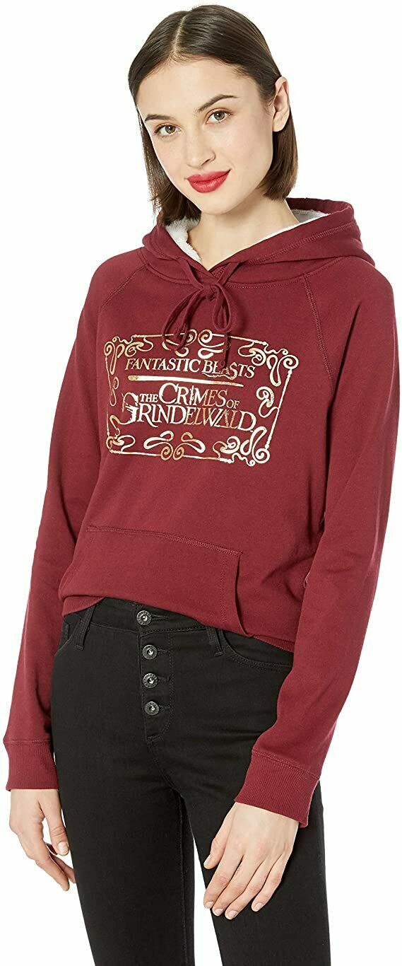 WOMENS HOODIE Fantastic Beast and The Crimes of Grindelwald Black Burgandy Gray